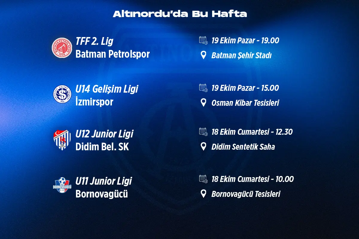 ALTINORDU FK'DA BU HAFTA!
