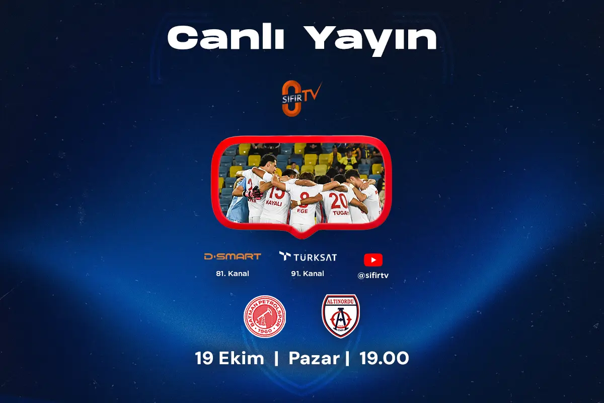 BATMAN PETROLSPOR MAÇIMIZ SIFIR TV’DEN NAKLEN YAYINLANACAK